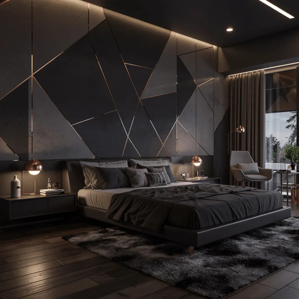 35+ Bedroom Ideas So Stunning You'll Want to Redecorate Tonight! 5 The Geometric Noir