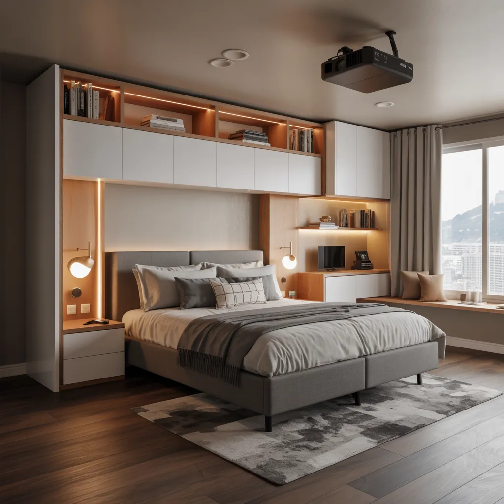 The Ultimate Guide to Small Bedroom Decor (Even IKEA Would Approve!) 17 The Ultimate All-in-One Built-in