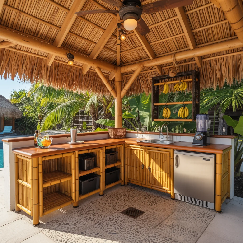 22 Pantry Organization Ideas That’ll Instantly Upgrade Your Kitchen 20 Tropical Tiki Bar Outdoor Pantry