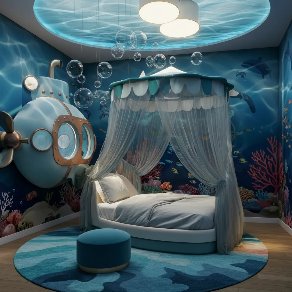 26 Luxury Kids Bedroom Inspirations for Dreamy Spaces 14 Underwater Adventure Bedroom