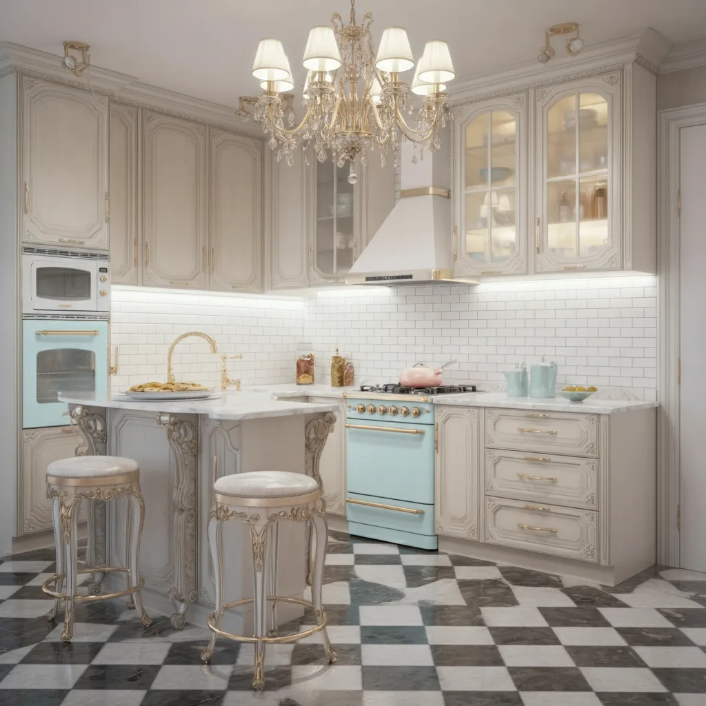 30+ Jaw-Dropping Kitchen Ideas You’ll Wish You Knew Sooner 13 Vintage Glam Kitchen