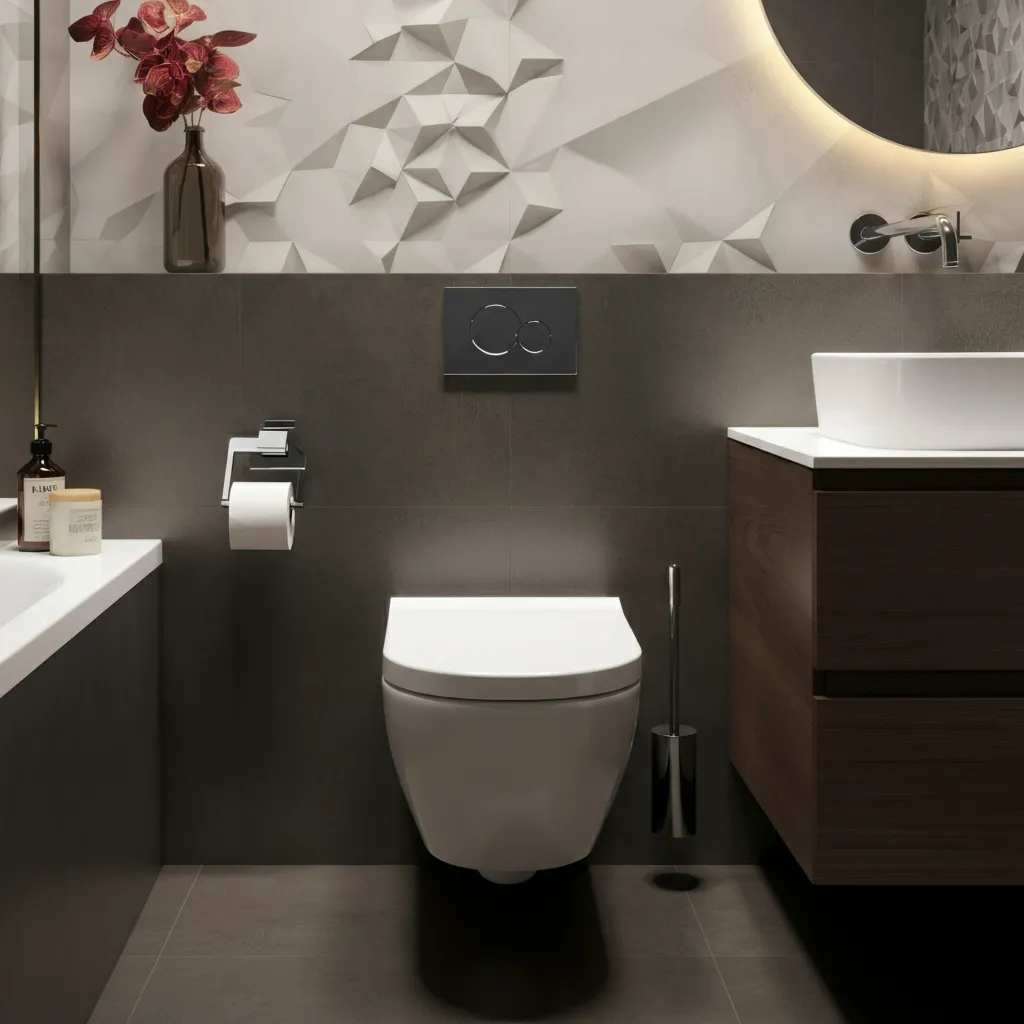 The Ultimate List of 40 Bathroom Remodel Ideas for a Modern Makeover 22 Wall-Mounted Toilet Sleek Aesthetic
