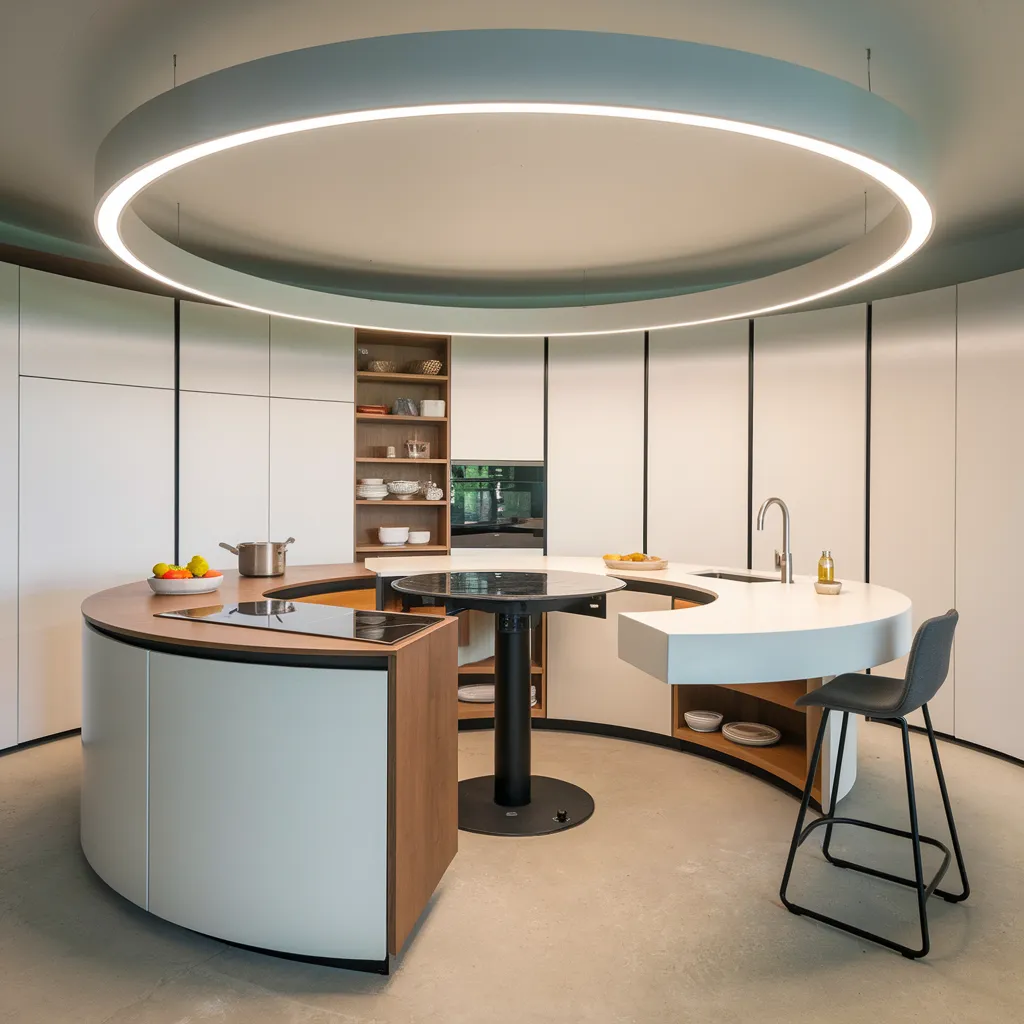 22 Jaw Dropping Modern Kitchen Ideas That Feel Like Pure Inspiration 5 360° Rotating Kitchen Island