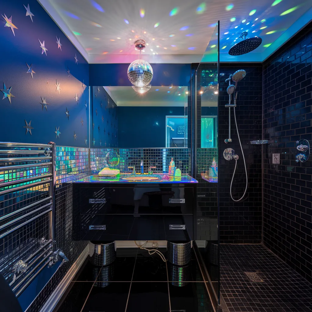 20 Small Funky Bathroom Ideas That Will Make You Rethink Your Space 8 70s Disco Glam Bathroom