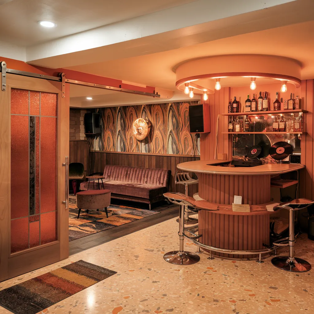 17 Basement Ideas So Good, You'll Wish You Started Yesterday 2 70s-Inspired Retro Basement Lounge