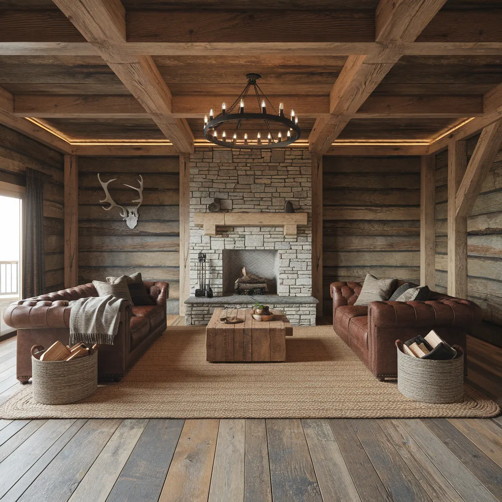 Warm Rustic Living Room Ideas You’ll Wish You Tried Sooner 35 A Modern Mountain Lodge with Symmetrical Design