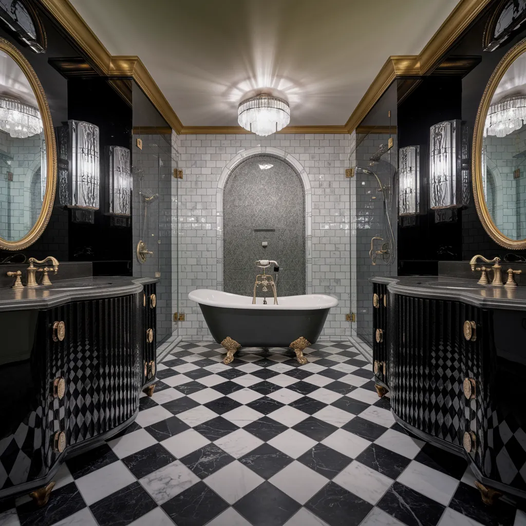 27+ Stunning Luxury Bathroom Designs That Blend Comfort With Elegance 26 Art Deco Luxury Bathroom