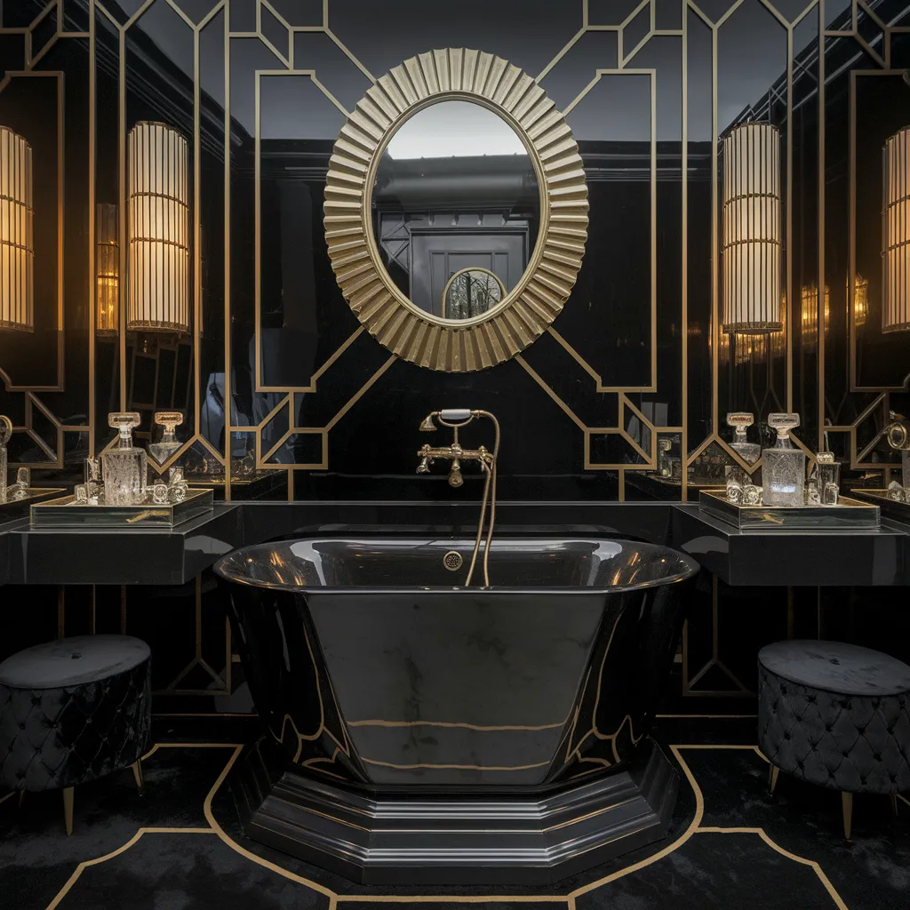 Art Deco Noir Bathroom