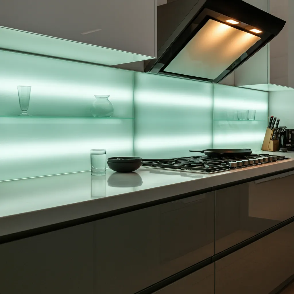 32+ Jaw-Dropping Kitchen Backsplash Ideas You Haven’t Seen Yet 33 Backlit Glass Panel Kitchen