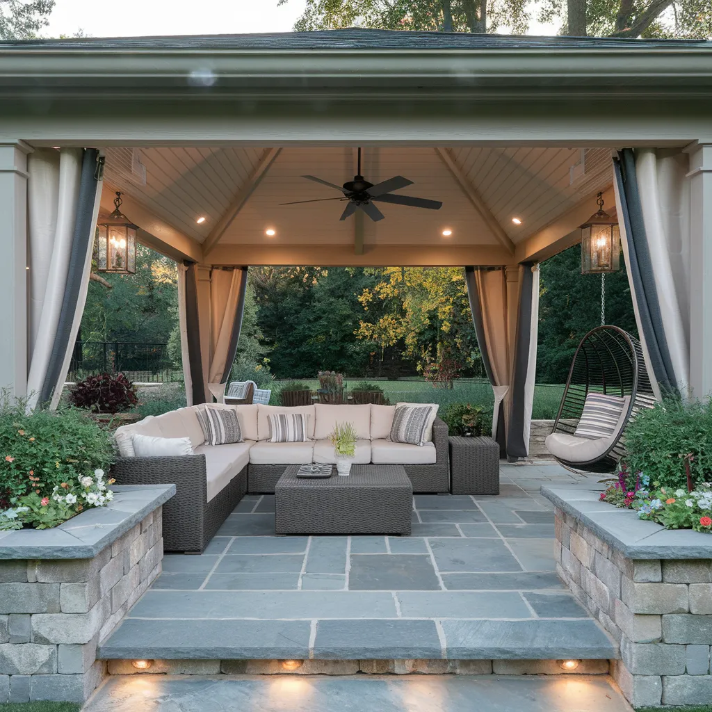 Backyard Pavilion with Lounge Seating
