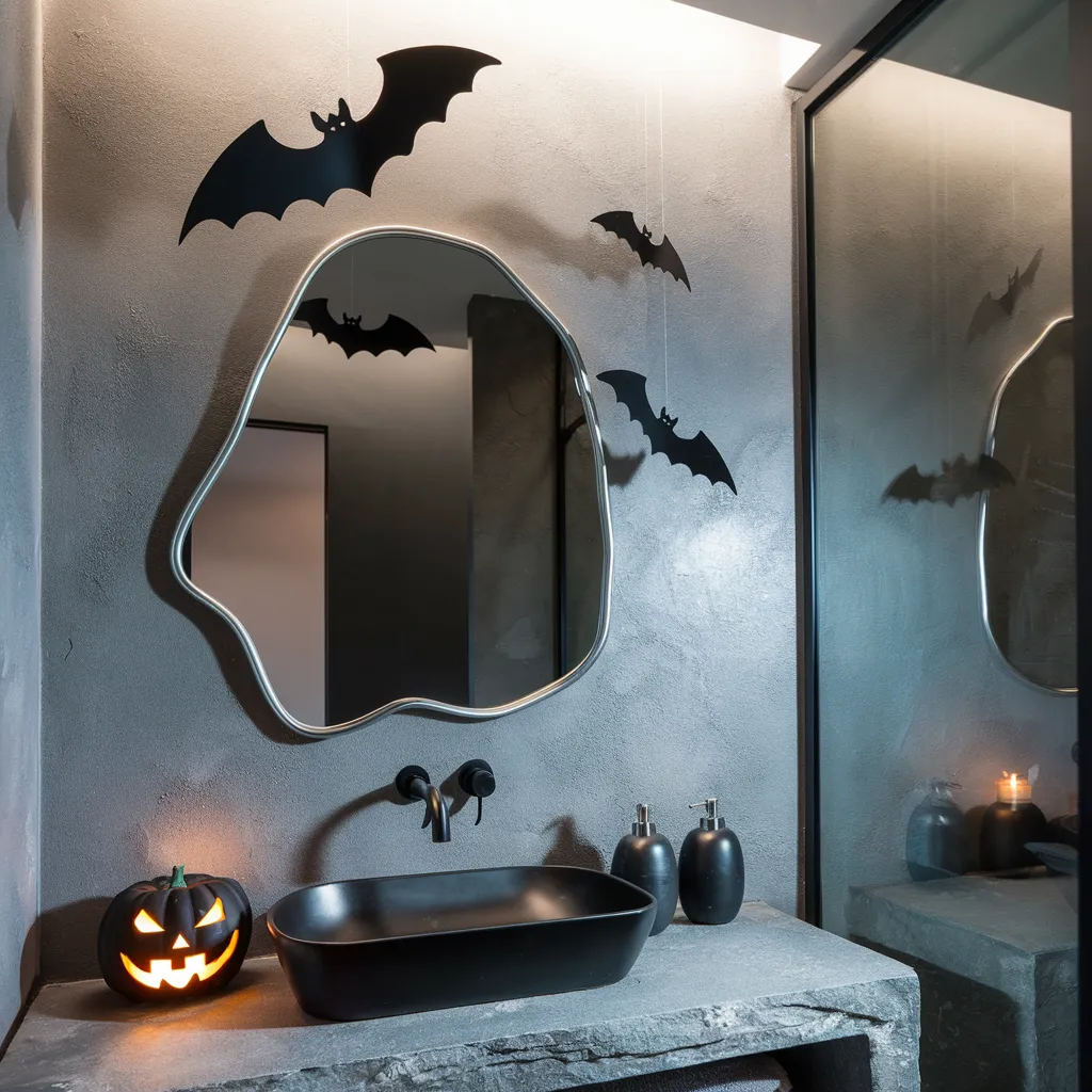 Halloween Bathroom Makeovers You’ll Want to Copy Before October 31st 10 Bat & Stone Bathroom