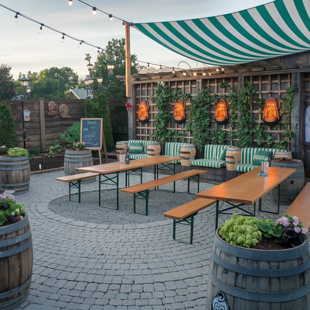 31+ Unique Patio Ideas That Will Make You Never Want to Go Inside 12 Bavarian Beer Garden Patio with Rustic Charm