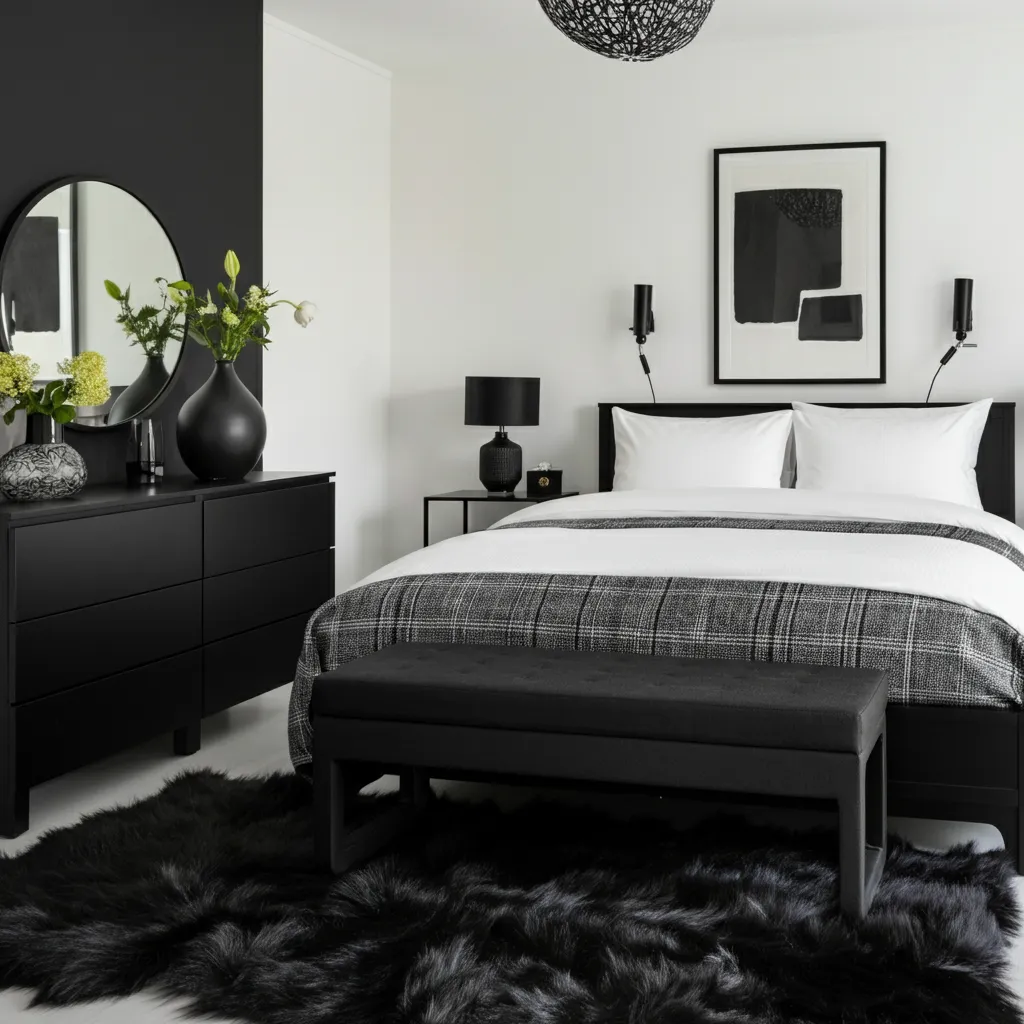 Make Your Guests Feel Special with These Beautiful Guest Room Designs 23 Black and White Sophistication