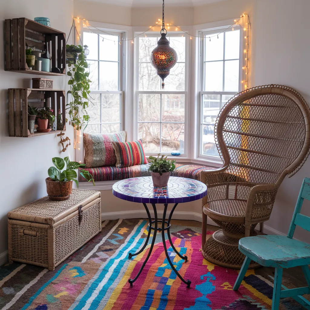 Bohemian Eclectic Small Dining Room Idea