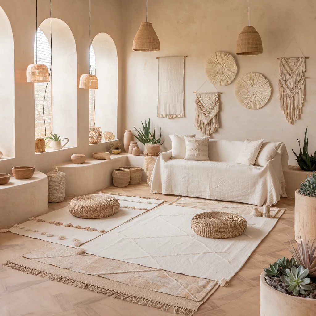 Cozy Yet Stylish: Boho Living Room Ideas That Feel Like a Dream 2 Boho Living Room with Warm Neutrals and Natural Textures