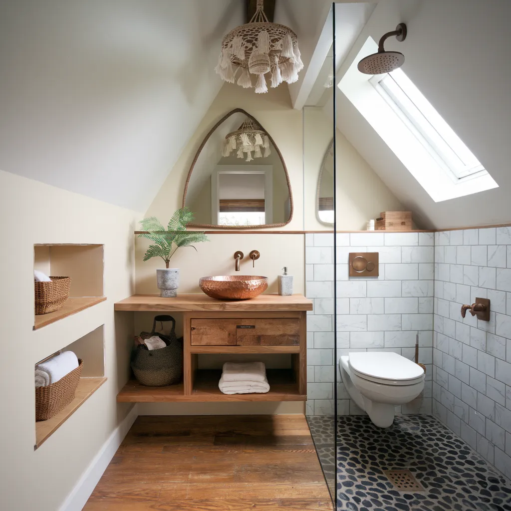 These Small Bathroom Ideas Are So Genius, You’ll Want to Remodel Tonight 3 Boho Loft Retreat Bathroom
