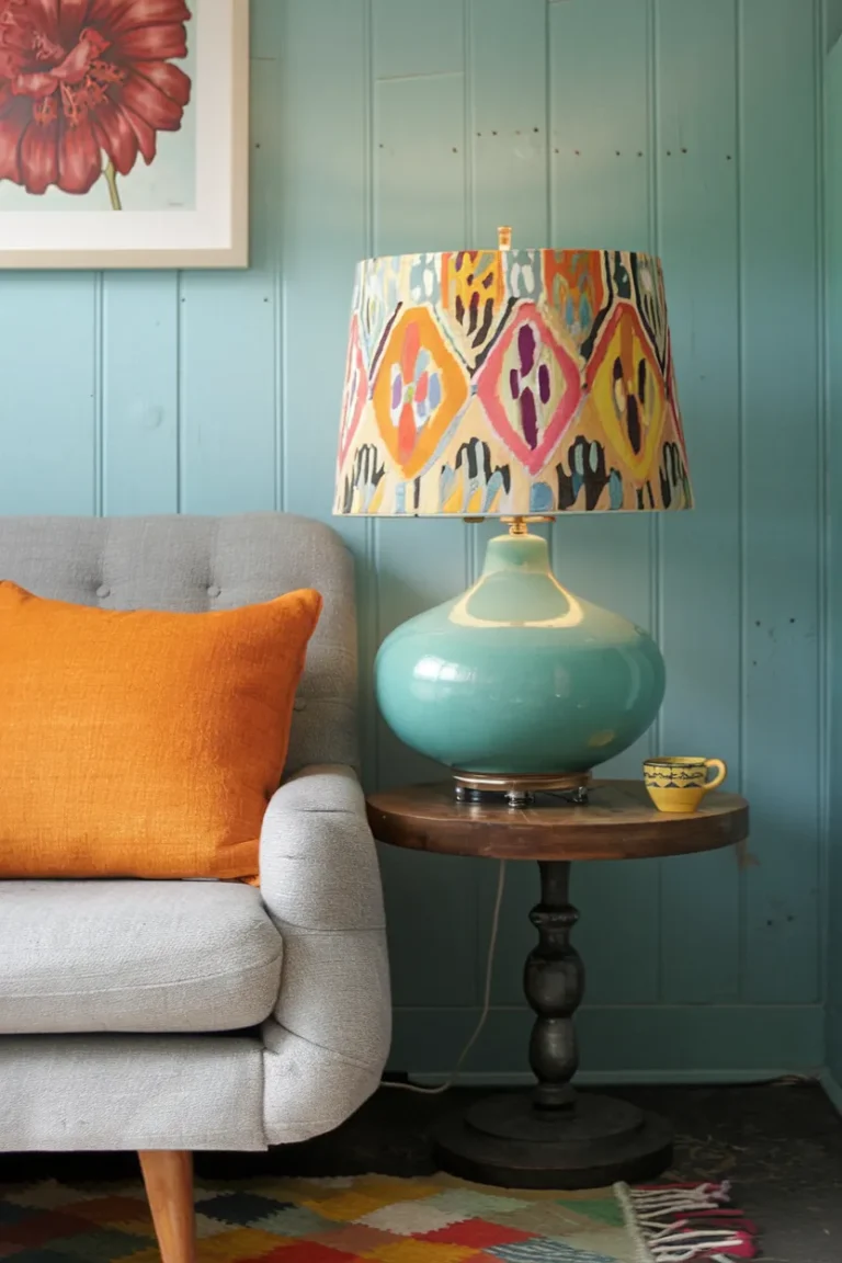 Living Room Lamp Ideas That Instantly Make a Room Look Expensive 21 Boho Pop Glazed Table Lamp