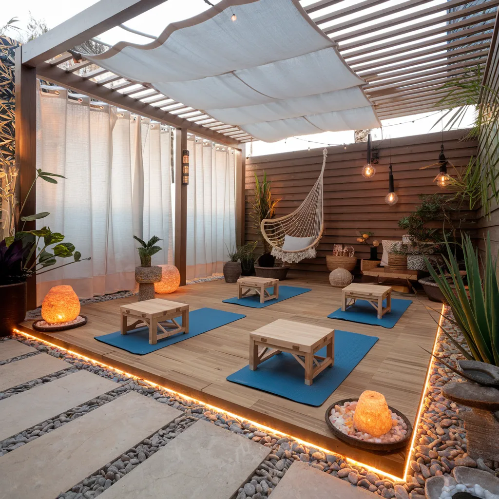 31+ Unique Patio Ideas That Will Make You Never Want to Go Inside 10 Boho Zen Patio for Yoga and Relaxation