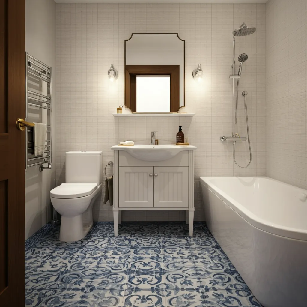These Small Bathroom Ideas Are So Genius, You’ll Want to Remodel Tonight 26 Bold Accent Flooring