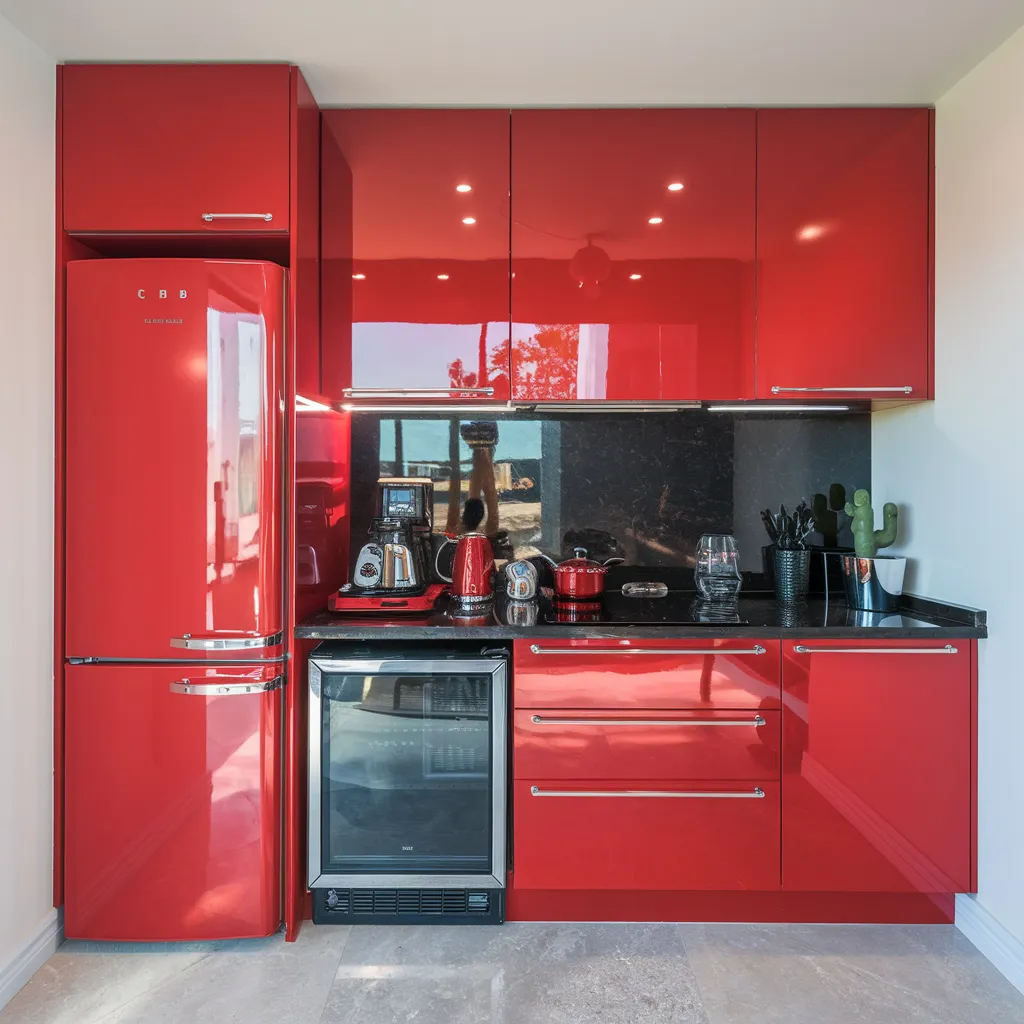 34 Small Kitchen Ideas That Make Tiny Spaces Look Huge 5 Bold Red Small Kitchen