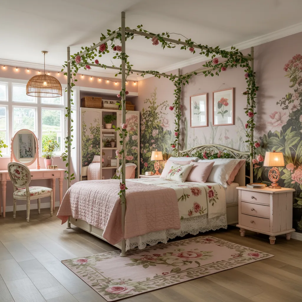 Pink Bedroom Ideas That Are Elegant, Bold, and Far From Basic 12 Botanical Rose Bloom Bedroom