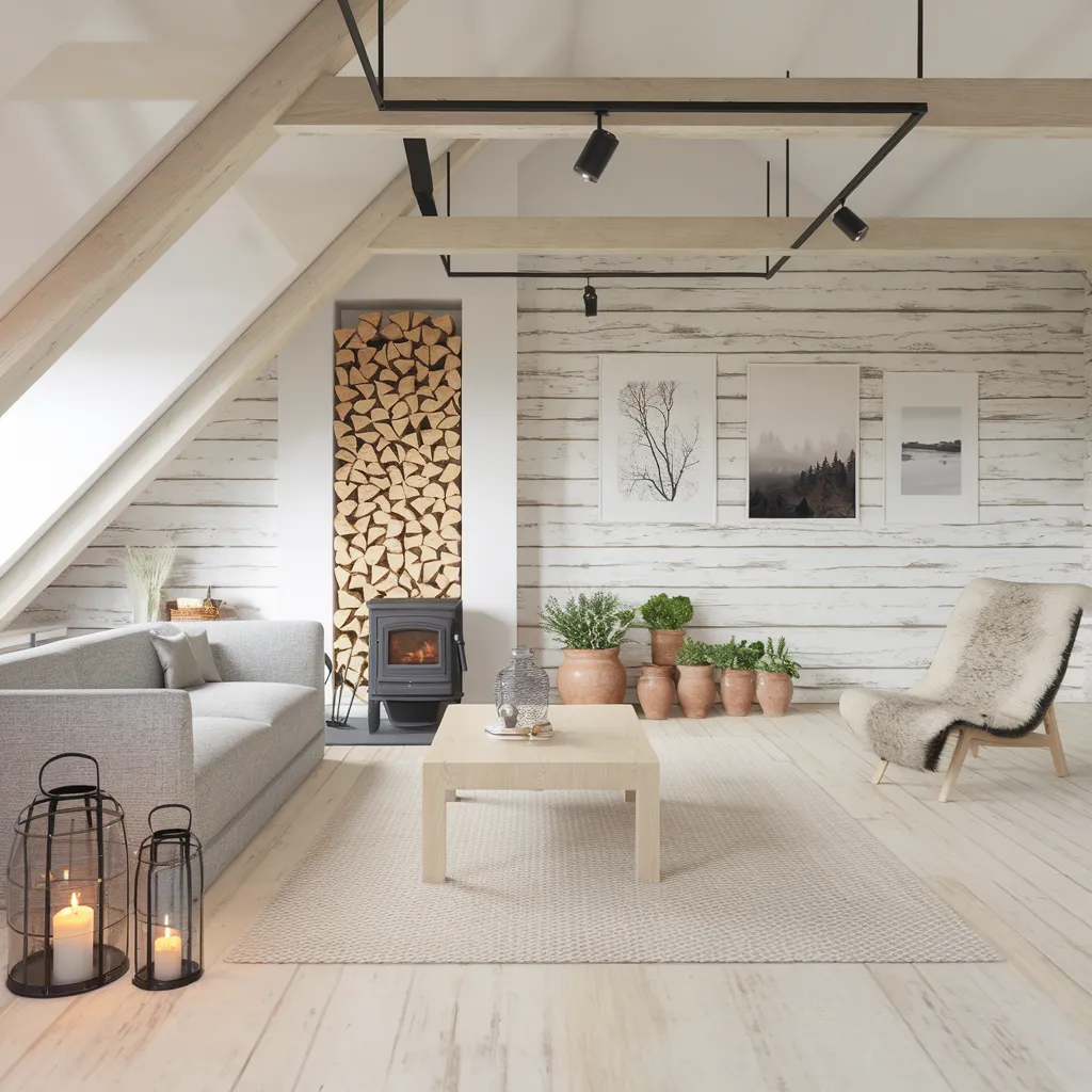 Warm Rustic Living Room Ideas You’ll Wish You Tried Sooner 30 Bright Scandinavian Cabin with a Modern Wood Stove