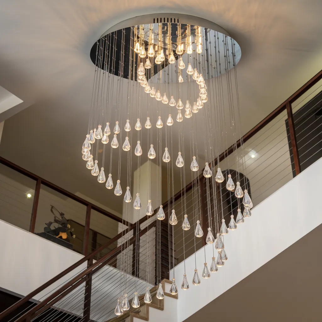 From Glam to Minimal: Chandelier Designs You’ll Fall in Love With 9 Cascading Spiral Raindrop Chandelier