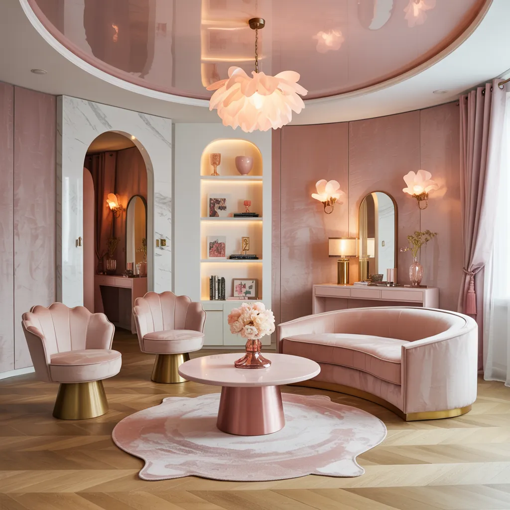 Modern Luxury Living Rooms You Can Actually Copy on Any Budget 5 Champagne Rosé Glam Living Room