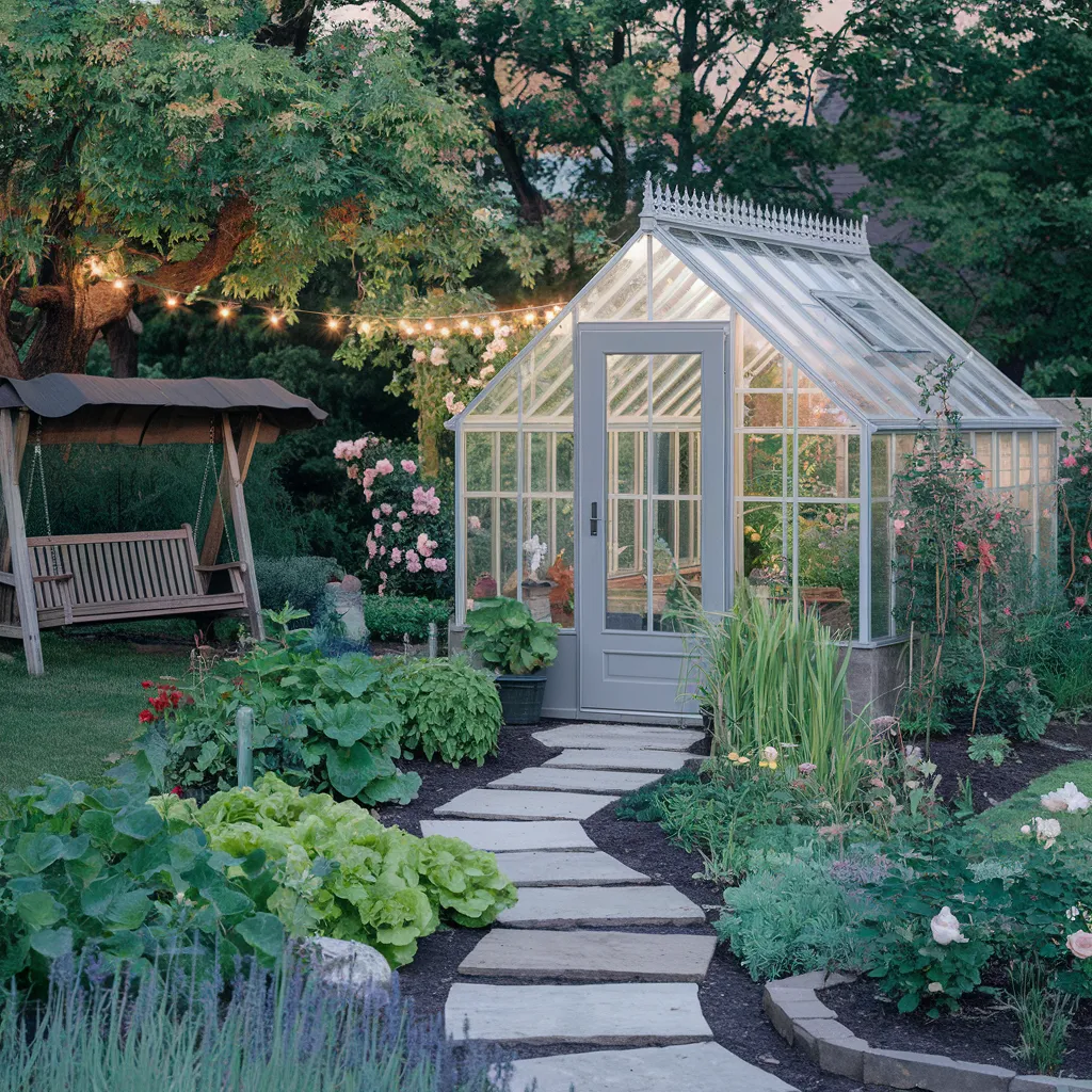 Charming Greenhouse Garden Retreat