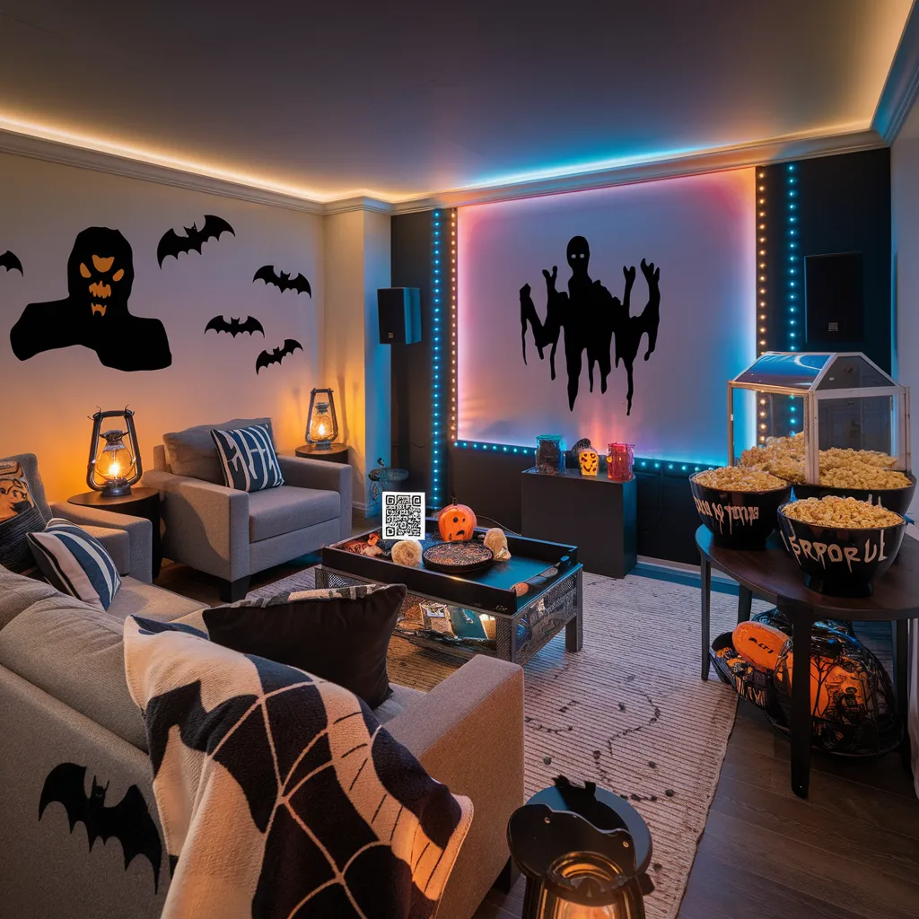 The Ultimate Halloween Living Room Inspiration Guide (Every Style Covered) 4 Cinematic Spook Lounge