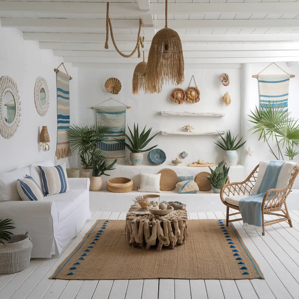 Cozy Yet Stylish: Boho Living Room Ideas That Feel Like a Dream 13 Coastal Boho Living Room with Natural Beach Vibes