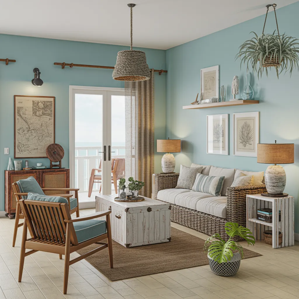 Steal These Designer-Approved Mid Century Modern Living Room Ideas 10 Coastal Breeze Mid-Century Living Room