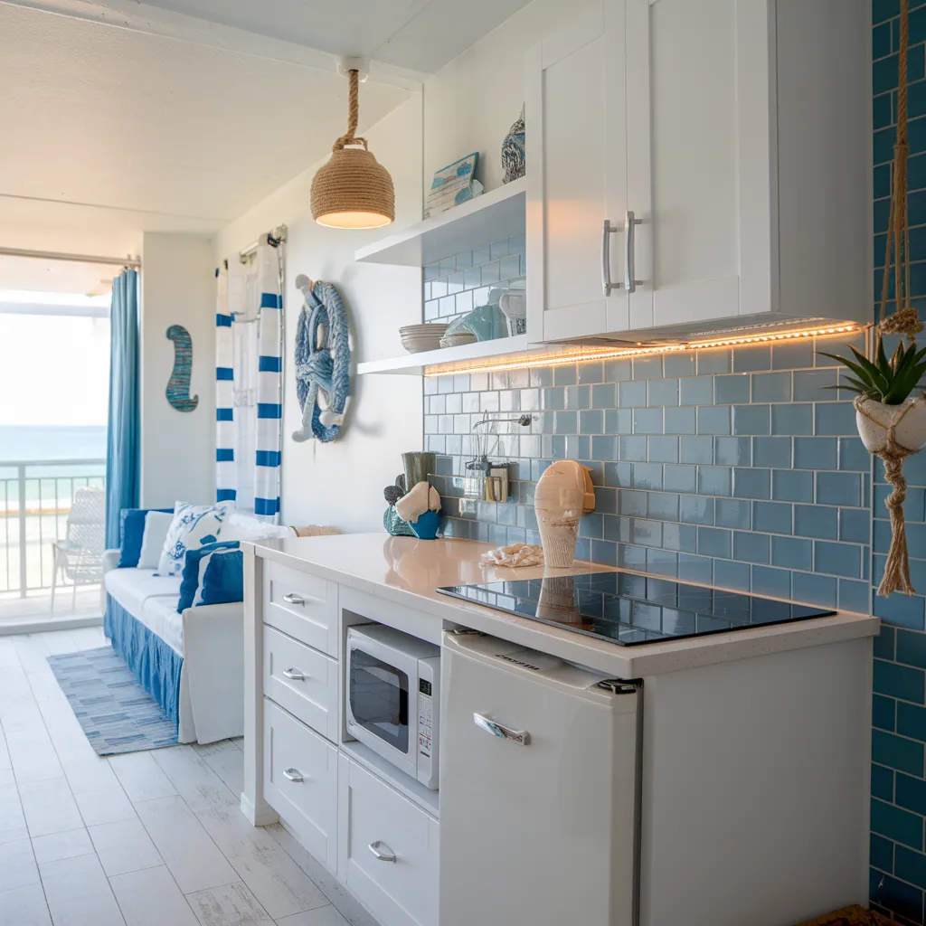 34 Small Kitchen Ideas That Make Tiny Spaces Look Huge 15 Coastal Breeze Small Kitchen