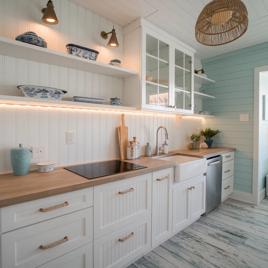 34 Small Kitchen Ideas That Make Tiny Spaces Look Huge 31 Coastal Charm Small Kitchen