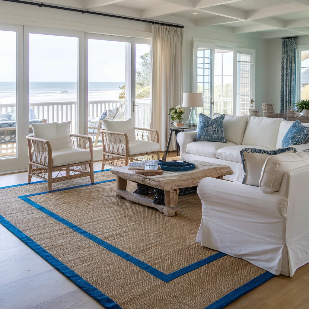 Rugs in Living Room Designs That Instantly Upgrade Your Space 32 Coastal Jute Rug in Living Room