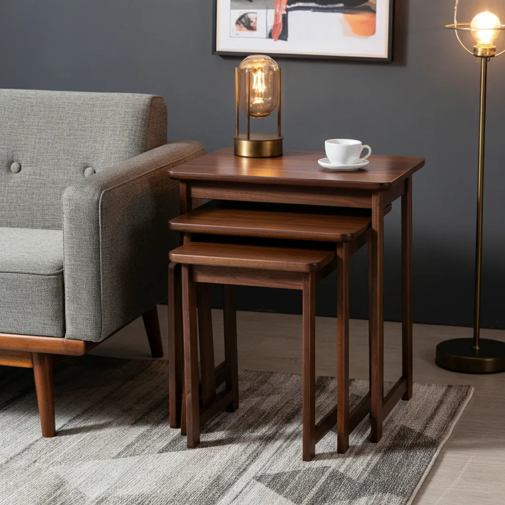 Steal These Designer-Approved Mid Century Modern Living Room Ideas 27 Compact Nesting Tables