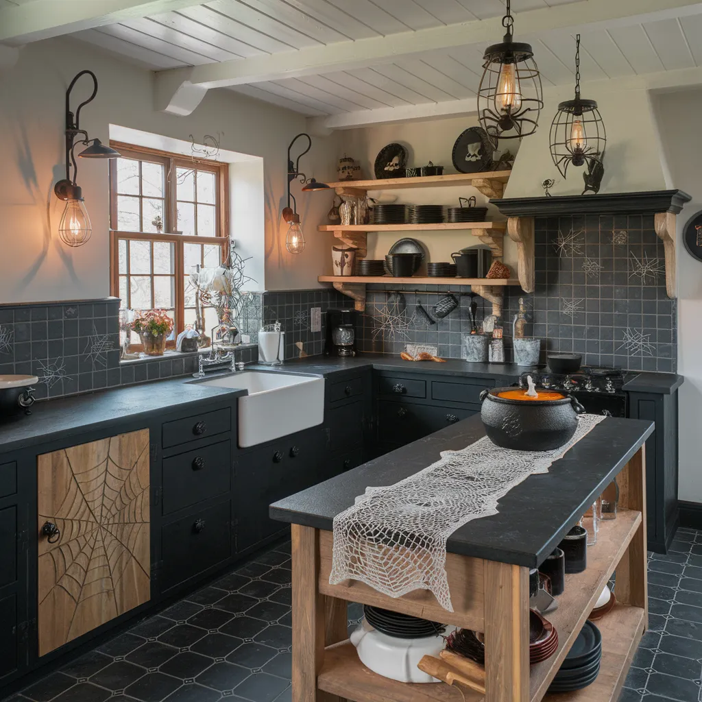 25+ Spooky-Chic Halloween Kitchen Decor Ideas You’ll Wish You Tried Sooner 7 Cottage Web Kitchen