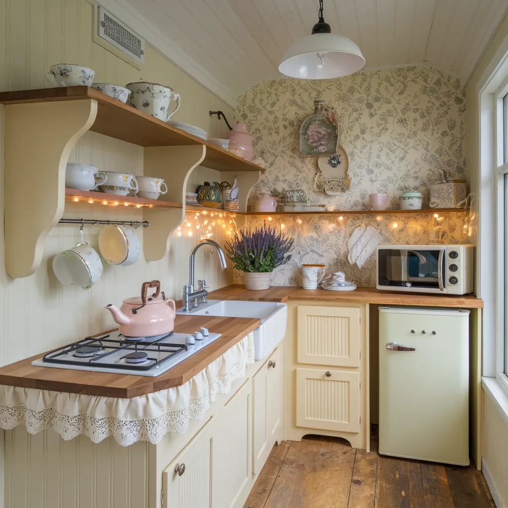 34 Small Kitchen Ideas That Make Tiny Spaces Look Huge 19 Cottagecore Charm Small Kitchen
