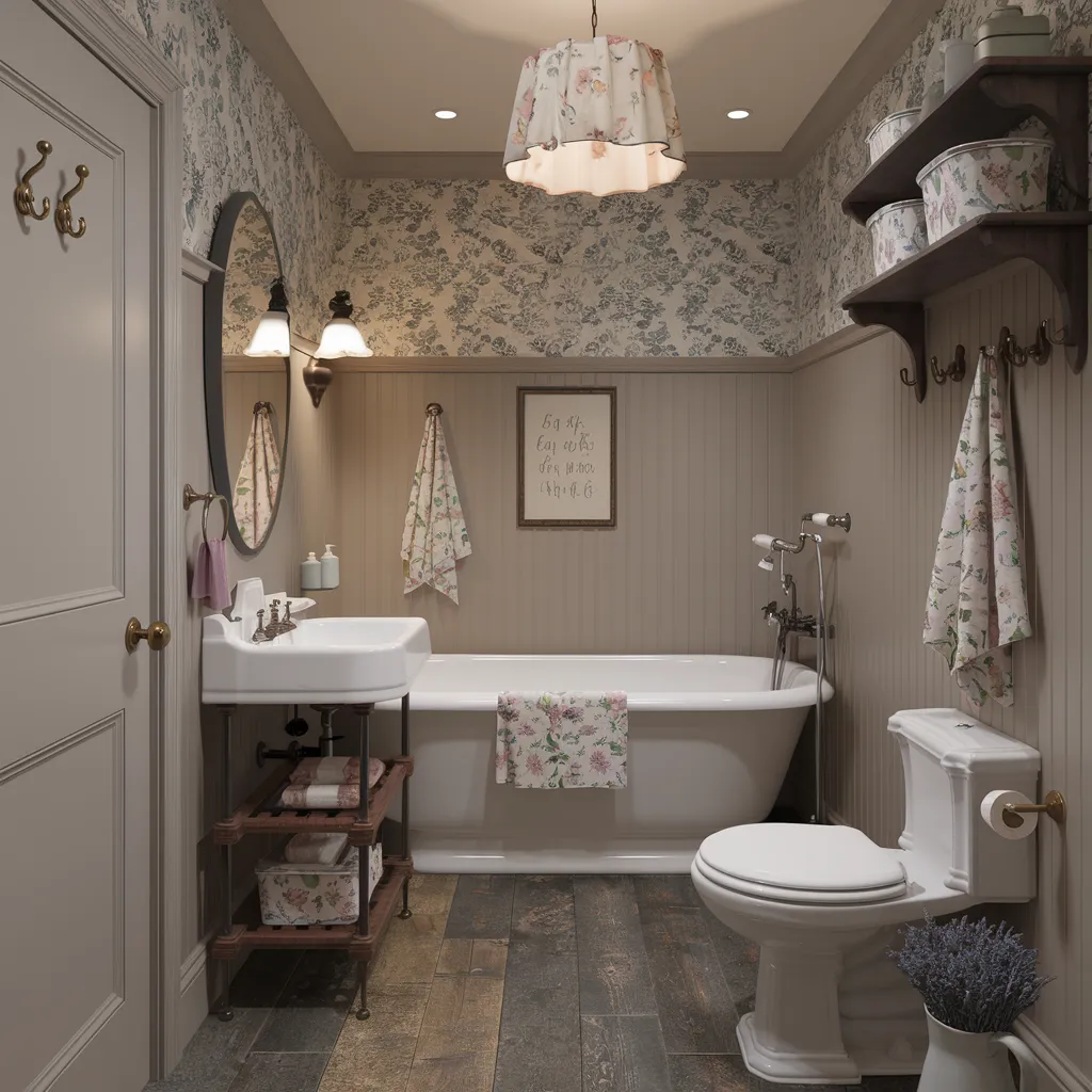 These Small Bathroom Ideas Are So Genius, You’ll Want to Remodel Tonight 23 Cottagecore Vintage Bathroom