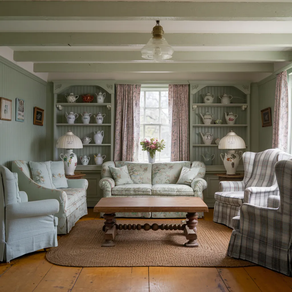 Warm Rustic Living Room Ideas You’ll Wish You Tried Sooner 28 Cozy Cottage Style with Floral and Plaid Patterns