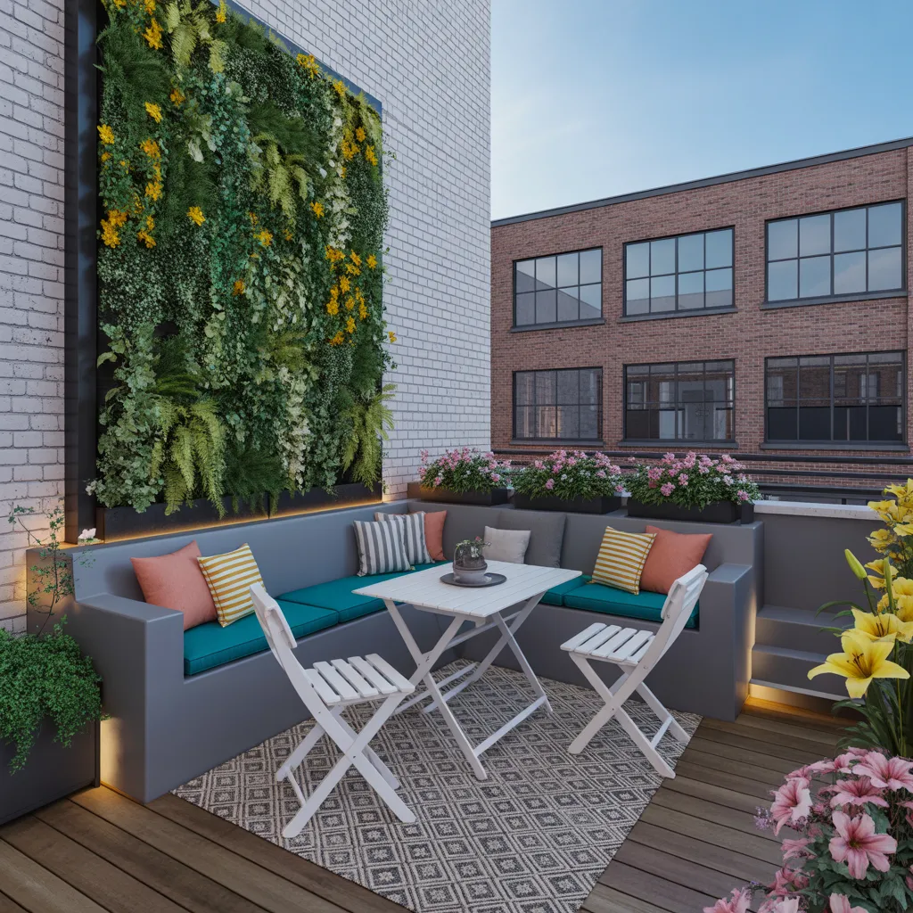 Cozy Rooftop Terrace with Vertical Garden