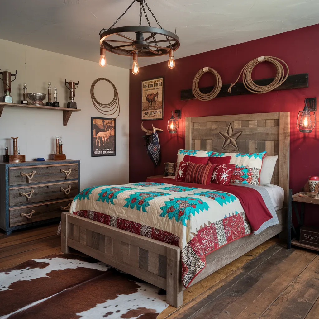 20+ Cozy Western Bedroom Styles That Never Go Out of Trend 2 Cozy Western Bedroom with Rustic Charm