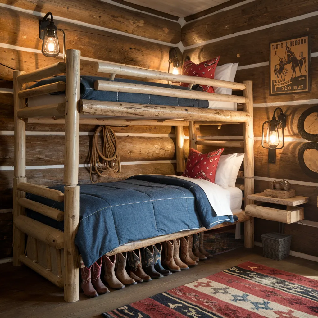 20+ Cozy Western Bedroom Styles That Never Go Out of Trend 20 Cozy Western Bunk Bedroom with Rustic Charm