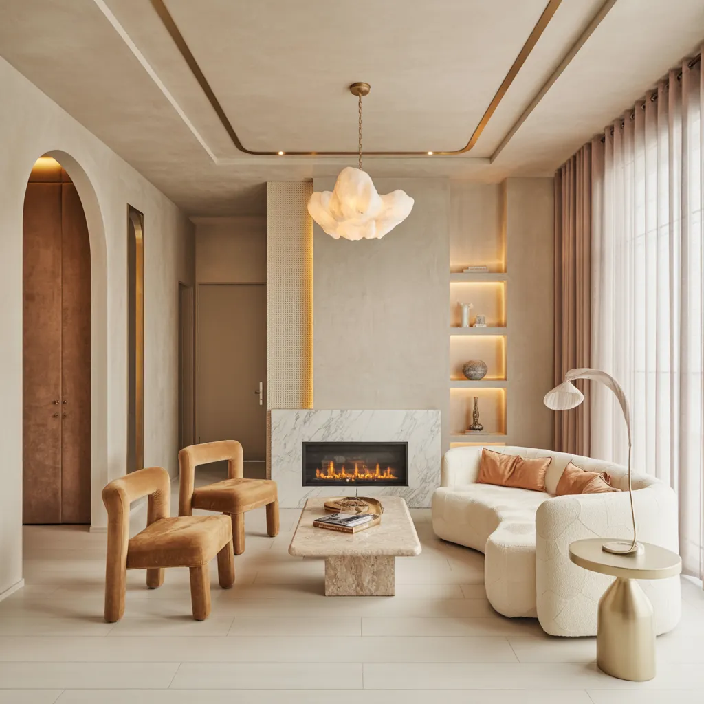 Modern Luxury Living Rooms You Can Actually Copy on Any Budget 9 Cream & Caramel Couture Living Room
