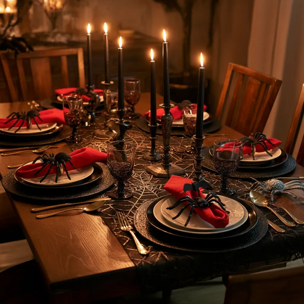 25+ Spooky-Chic Halloween Kitchen Decor Ideas You’ll Wish You Tried Sooner 14 Creepy Crawly Place Settings