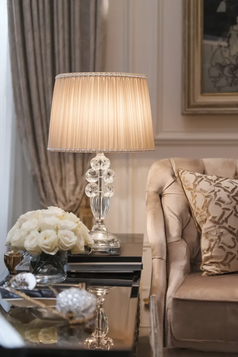 Living Room Lamp Ideas That Instantly Make a Room Look Expensive 20 Crystal Elegance Pleated Table Lamp