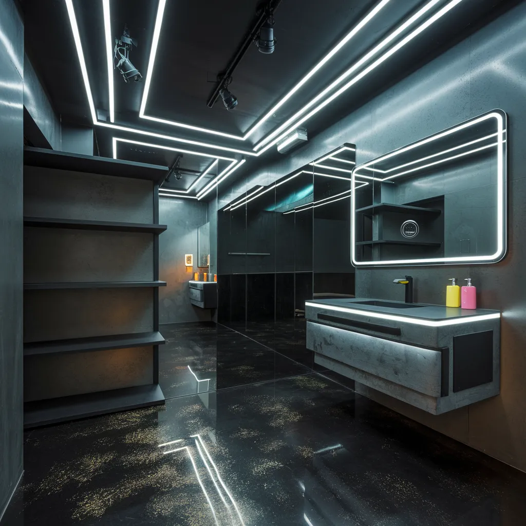 Cyber Noir Bathroom