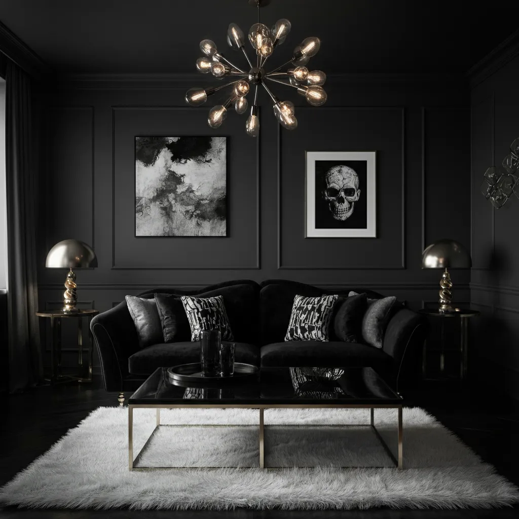 Modern Luxury Living Rooms You Can Actually Copy on Any Budget 23 Dark Drama Living Room