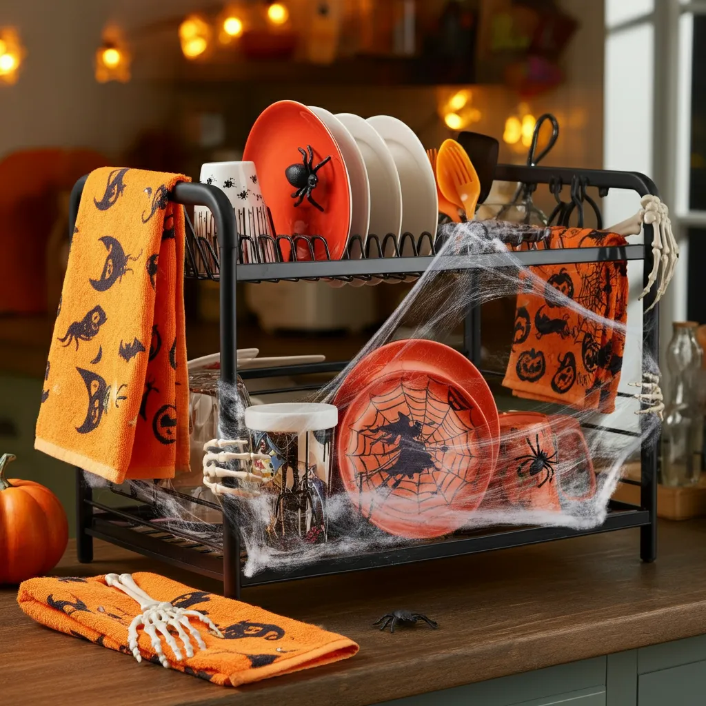 25+ Spooky-Chic Halloween Kitchen Decor Ideas You’ll Wish You Tried Sooner 16 Deadly Drying Rack