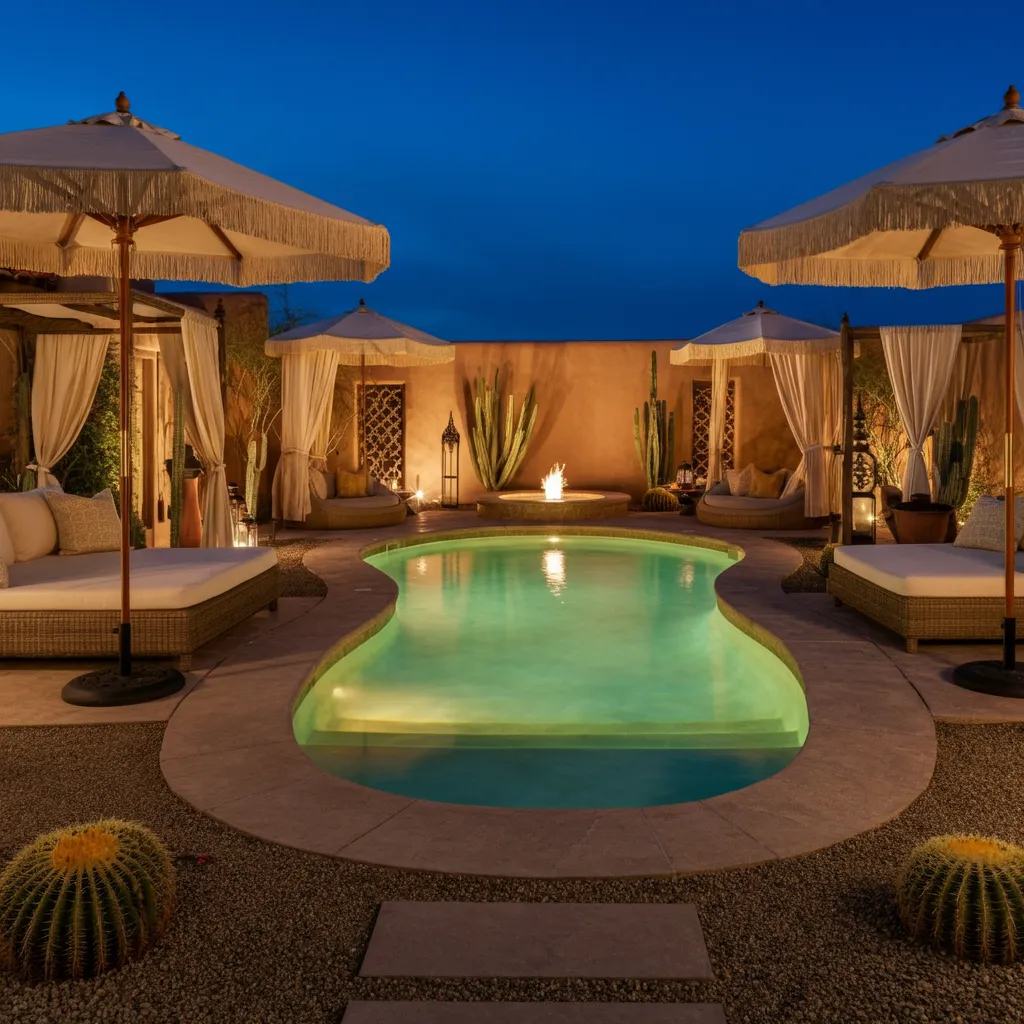 24+ Dreamy Pool Ideas That Blend Style, Comfort, and Luxury 12 Desert Oasis Pool
